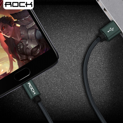 

ROCK Micro USB cable for charging&data transfer deep green1 meter