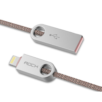 

Rockets (ROCK) Zinc Alloy Apple Data Cable Charging Cable for Apple 6iPhone7 / 5s / se / 6 / 6s / Plus iPad4 / 5 1m Light Coffee
