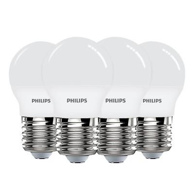 

Philips (PHILIPS) Светодиодная лампа Светодиодная лампа 3,5 Вт E27 большой винт рта 6500K белый четыре упаковки