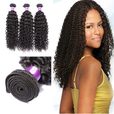 

Indian Virgin Hair Kinky Curly Human Hair Weft Weave Bundles 3 Pieces A Lot