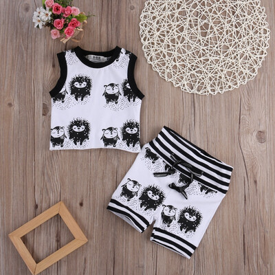 

New Toddler Baby Girl Boy Clothes Vest Tops T-shirtShorts Outfits Set Tracksuit