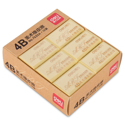 

Deli 7535A student 4B exam art drawing eraser 12 packs