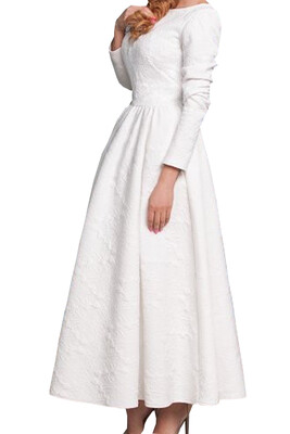 

Lovaru ™2015 Style summer cute A-line solid o-neck long sleeve lace Ankle-Length dress Fashionable elegant and contracted style