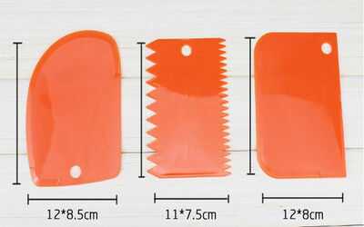 

Cntomlv Plastic Dough Icing Fondant Scraper Cake Decorating Baking Pastry Tools Plain Smooth Jagged Edge Spatula Cutters