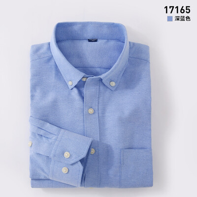 

Business Casual Oxford Textile Men Long Sleeve Shirt Spring Autumn Silm Fit