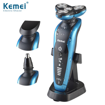 

Brand Kemei 3 in1 Washable Rechargeable Electric Shaver Triple Blade Electric Shaving Razors Men Face Care 3D Floating