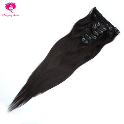 

Amazing Star Hair Brazilian Straight Hair Clip in Human Hair Extensions Virgin Hair Clip-in 9Pcs/Set Can Be Dyed and Bleach