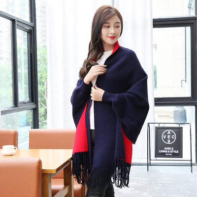 

STORY Of SHANGHAI Ladies&39 Solid Color Scarves Wrinkled with Red&White Knit Wearable Shawl Gray