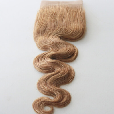 

13x4 Brazilian Lace Frontal Closure 27 Bleached Blonde Human Virgin Hair Body Wave Bleached Knots Free Part