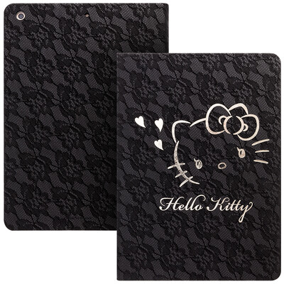 

Новый Hello Kitty IPad корпус 9,7 дюйма мультфильм защитная оболочка кобура умный заторможенность Hello Kitty * Black Lace деньги Xinyu