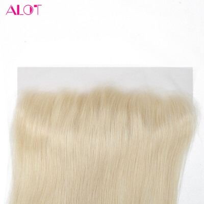 

ALOT HAIR 613 Blonde Lace Frontal Peruvian Virgin Hair Straight 13 * 4 Закрытие человеческого волоса с детскими волосами 8-20 "Бесплатная доставка