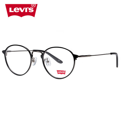 

Levi's (Levi's) очки рама металлическая круглая рамка мужская ретро мода черно-серая женская модель близорукость оптические рамы LS5236Z-C02-50mm