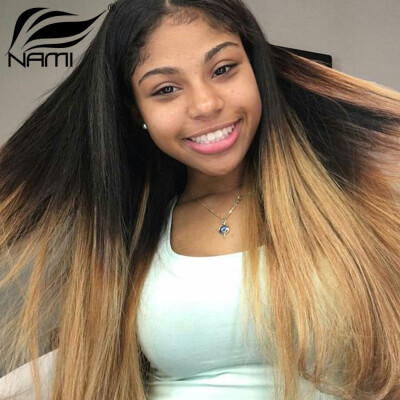 

Nami Hair 4 Bundles Brazilian Ombre Human Straight Hair Weaves Two Tone Color T1B/27 12"-26" Human Hair Extension