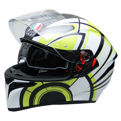 

AGV helmet K3 SV TOP double lens four seasons wide angle ventilation full helmet Italy locomotive racing riding anti-fog running helmet AVIOR MATT WHITELIME M