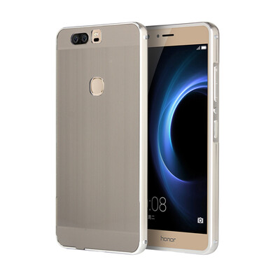 

Роскошный чехол для Huawei Honor V8 Алюминиевый бампер + акриловая панель Назад Глянцевая крышка для бизнеса Huawei Honor V8