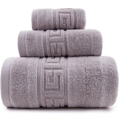 

Sanli combed cotton class A baby can be auspicious satin stalls cut cashmere towel towel towel towel three sets of gift box silver gray