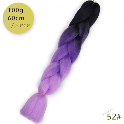 

AISI HAIR Ombre Kanekalon Braiding Hair Extensions 24inch 100g Synthetic Jumbo Braids Hair Fiber Pink Purple Blue Green 1pce