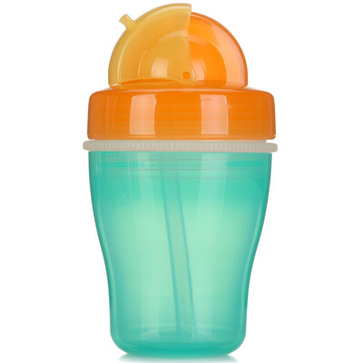 

Pigeon double-layer insulation baby child straw cup orange cup