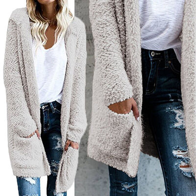 

Women's Long Sleeve Oversized Loose Knitted Sweater Jumper Cardigan Outwear Coat