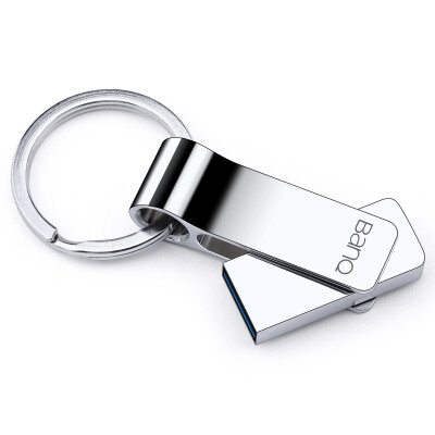 

banq F90 128GB USB30 high-speed all-metal large ring flash disk waterproof shock distinguished version of the snow silver