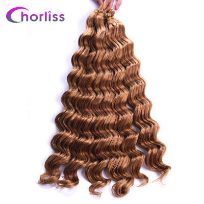 

Chorliss 22" Deep Wave Hair Crochet Braids Black Synthetic Ombre Braiding Hair Extensions 80gpack