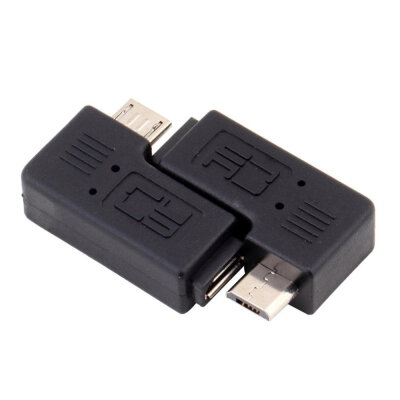 

Huayuan 1 Pair Right Left Angle Micro USB Male 90 Degree USB Male to Micro Female Plug Adapters