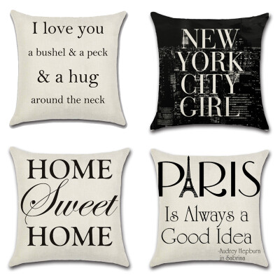 

Cotton Linen Square Decorative Throw Pillow Case Cushion Cover 18" x 18" Quotes Paris is Always a Good Idea