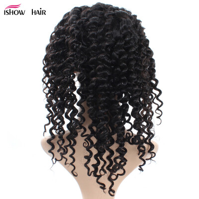 

Ishow 7A Deep Wave Virgin Hair Non-Remy Full Lace Human Hair Wigs