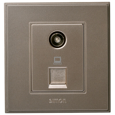 

Simon Electric simon V55302-02 TV plus computer 56C Series 86 switch socket panel bright champagne