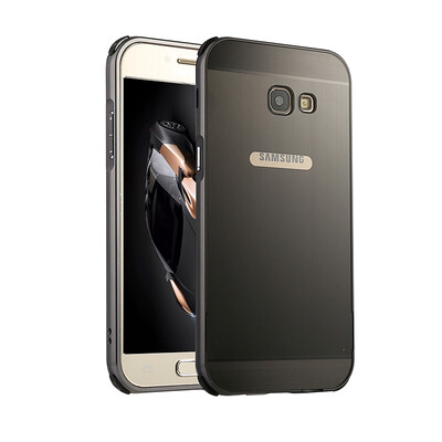 

Luxury Case for Samsung Galaxy A7 2017 Aluminum Bumper+Acrylic Panel Back Glossy Business Cover for Samsung A720