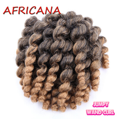 

8 inch 80g Jumpy Wand Curl Jamaican Bounce Crochet Hair 22 Roots African Synthetic Braiding Hair Low Temperature Fiber