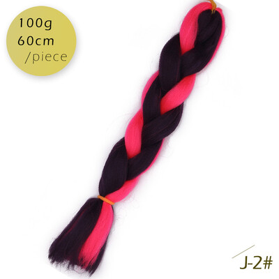 

AISI HAIR 100gpcs 24inch Kanekalon Jumbo Braids Hair Ombre Two Tone Colored Synthetic Hair for Dolls Crochet Hair