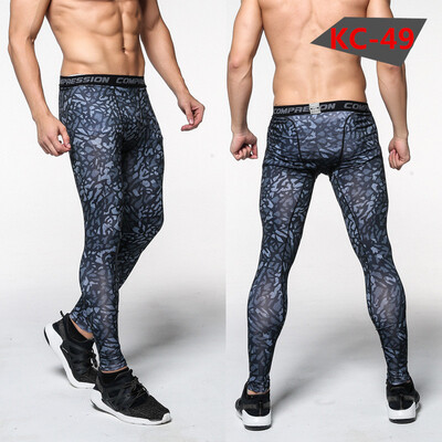 

Men Compression Pants Tights Casual Bodybuilding Mans Trousers Brand Camouflage Army Green Skinny Leggings