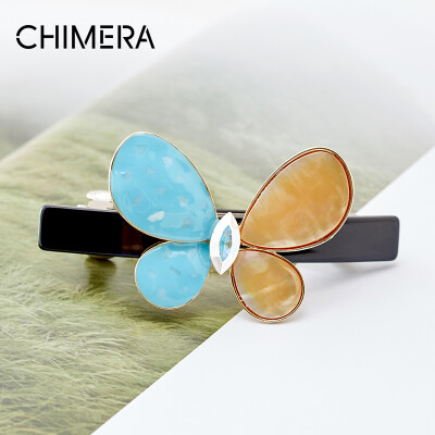 

Chimera (CHIMERA) hair accessories heart-touching butterfly hairpin clip clip spring clip blue