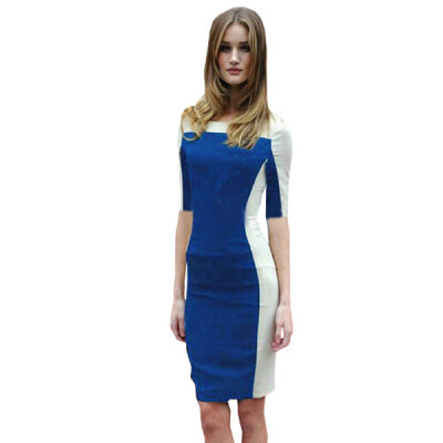 

Lovaru ™summer style 2015 new women dress Simple color matching show thin package hip skirt pencil dress