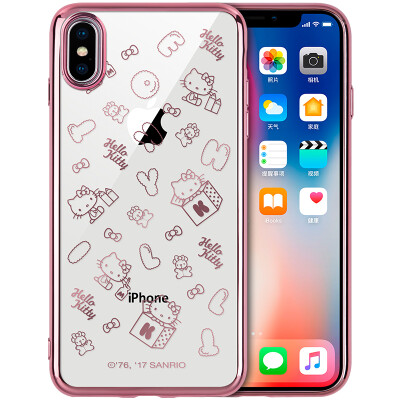 

Hello Kitty iphoneX Mobile Shell Case Cartoon Transparent Drop Shallow Set Silicone Case Hello Kitty