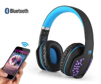 

Over-ear Headphone Wireless Bluetooth Q2 Headset Foldable Built-in Microphone Cool LED with 35 mm Audio Cable for Smartphones