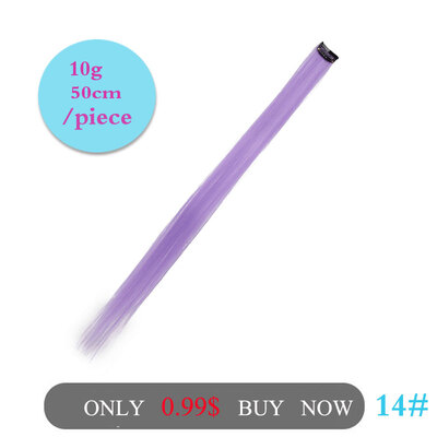 

One Colorful Piece Clip On Hair Extensions Ombre Synthetic Hair Hairpieces For Women 50CM Long Straight Hair