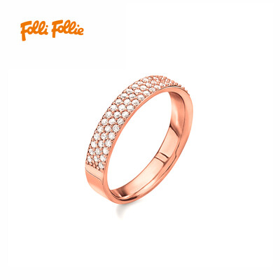 

Folli Follie Fashionable Silver Essentials Collection Rose Gold Rings 3R16S044RC 54