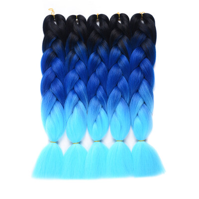 

синтетические джамбо Braid волосы 5pcs / много высоких температур kanekalon волокна для твист плетение волос (24 "черного rogalblu