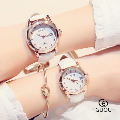 

GUOU Quartz Watch Women Calendar Watches Brand Ladies Quartz Wrist Watch Luxury Rhinestones Clock