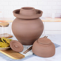 优汇万家 全无釉无铅四川土陶泡菜坛子腌菜陶瓷加厚大小号老酸菜瓶罐