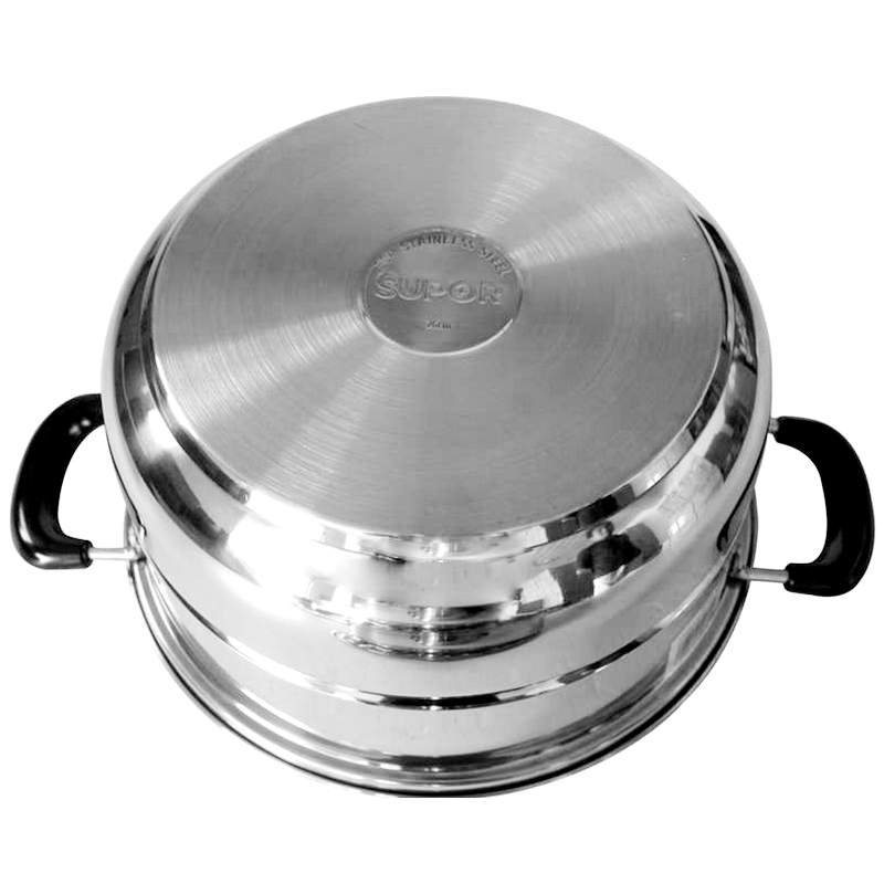 SUPOR steamer, two-layer, 28cm double-bottom thickened 304 stainless steel steamer, suitable for both induction and gas stoves