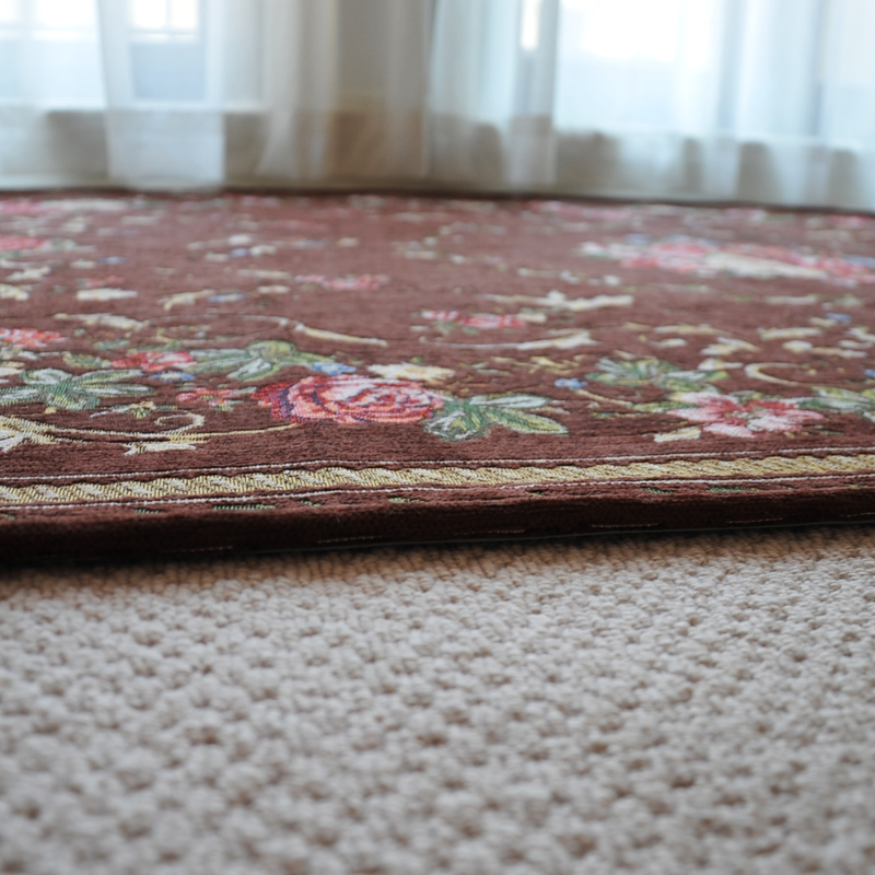 Zhonghong square carpet bedroom study cloakroom carpet American hanging chair computer chair mat entry entrance chenille jacquard blended weaving wear-resistant and durable machine washable T01 brown 100*100CM square