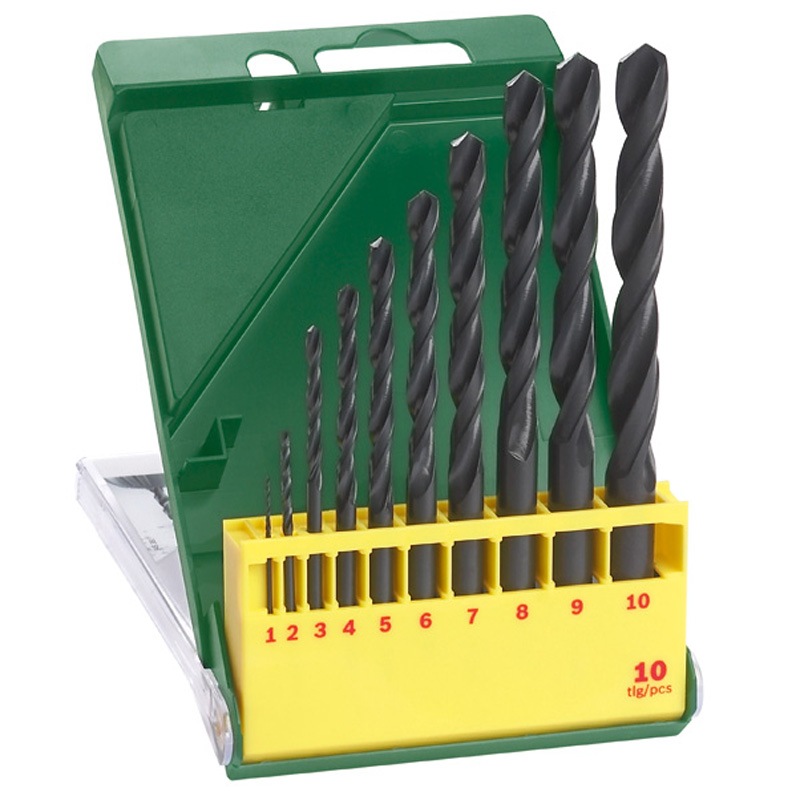 博世（BOSCH）金属麻花钻头套装（10件套）HSSR（1-10mm各一支）