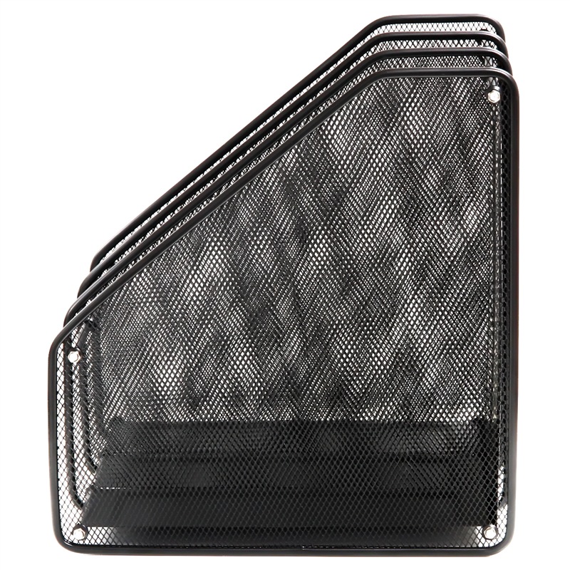 Deli Triple Metal Desktop Fame Bar Bar Book Stand de Office Desktop Archives de almacenamiento de archivos de múltiples capas Información de almacenamiento de archivos de archivo hueco de malla 9197