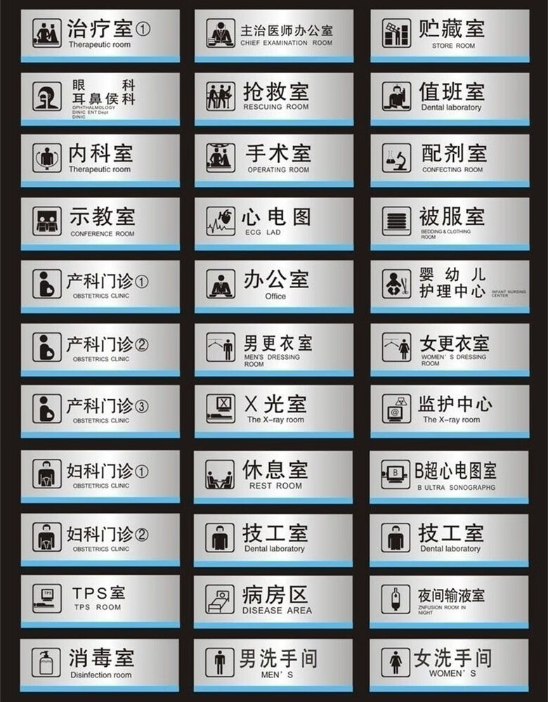 翠织星双面侧装亚克力医院科室诊所牌学校门牌办公室标牌年级可更换