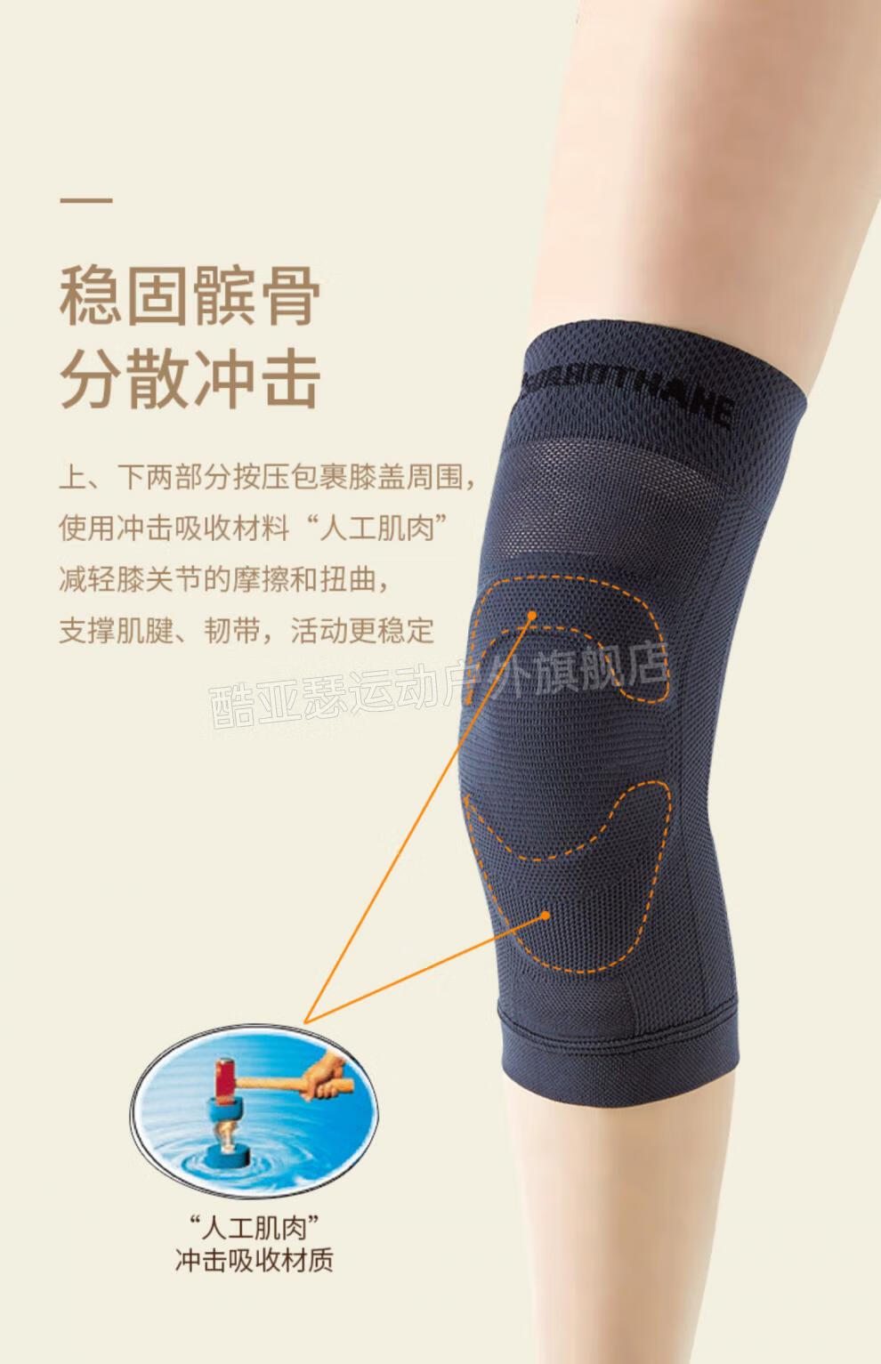 日本进口运动护膝 sorbothane进口运动护膝半月板髌骨固定带男女士