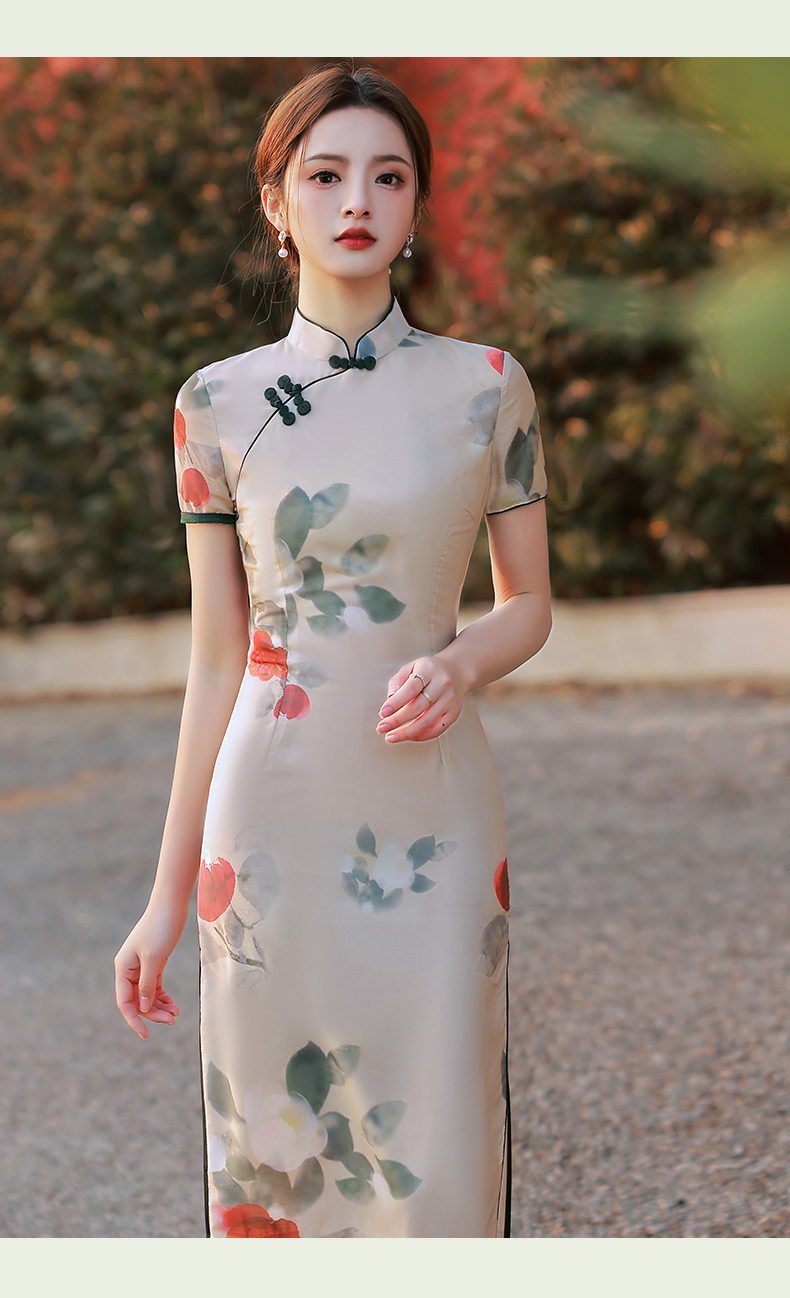 wonst蚀骨旗袍2022年新款女夏年轻款气质高端复古民国长款中国风高级
