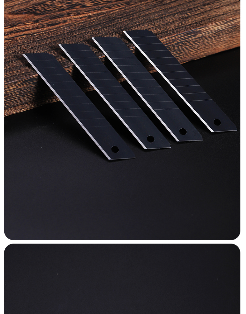 美工刀片大号18mm宽加厚06mm黑色刀片05mm壁纸裁纸刀片工业级黑色18mm